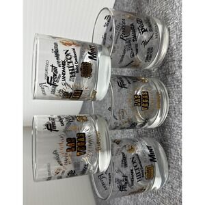 Set of 5 Vintage Las Vegas Lowball Glasses Casinos Past & Present